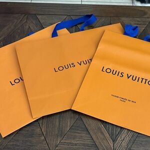 Lot of 3 Louis Vuitton Medium Shopping Bags Authentic Luxury Packaging